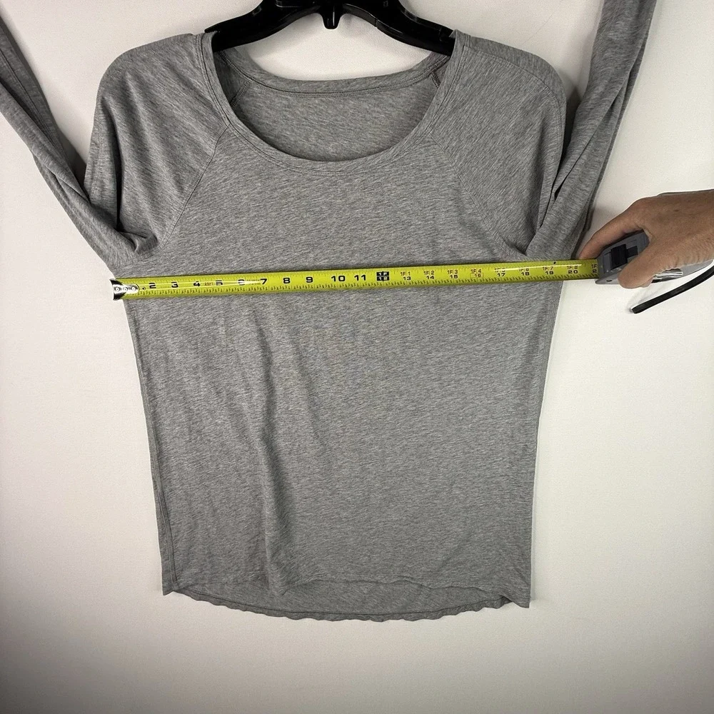 lululemon Women's Long Sleeve Shirt Gray 14/16 Missing Tag See Measurement Pics